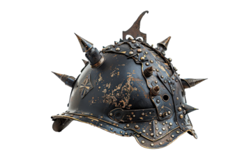 Spiked Helmet Display Isolated On Transparent Background