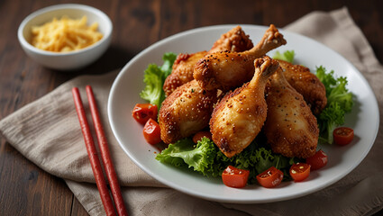 Spicy Crispy Chicken on the table