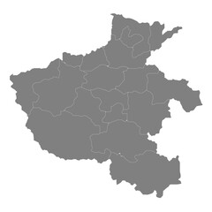 High Quality map of Henan is a province of China, with borders of the divisions