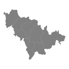 Fototapeta premium High Quality map of Jilin is a province of China, with borders of the divisions