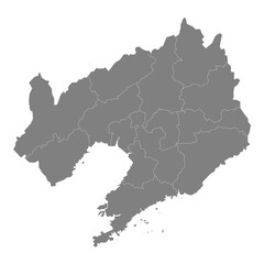 High Quality map of Liaoning is a province of China, with borders of the divisions