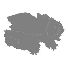 Obraz premium High Quality map of Qinghai is a province of China, with borders of the divisions