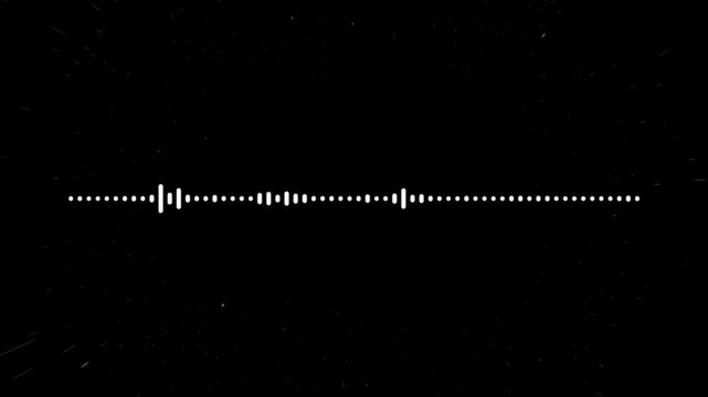 Waveform Audio, Abstract Sound Waves black Background, Audio Wave Digital Frequency, Audio waveform spectrum animation, sound wave, audio bar, music bar overly, audio visual wavefrom animation