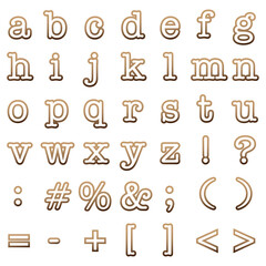 茶色のグラデーションアルファベット小文字