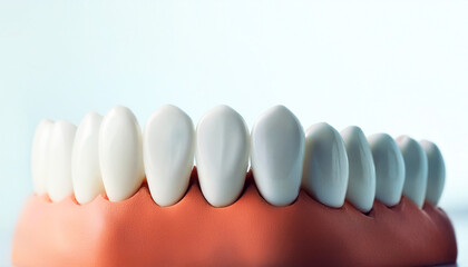 white teeth against a soft, light background, ideal for dental, healthcare concepts, excellent dental hygiene and a confident, healthy smile, suitable for dental and healthcare