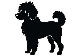 frise dog silhouette  isolated on white background