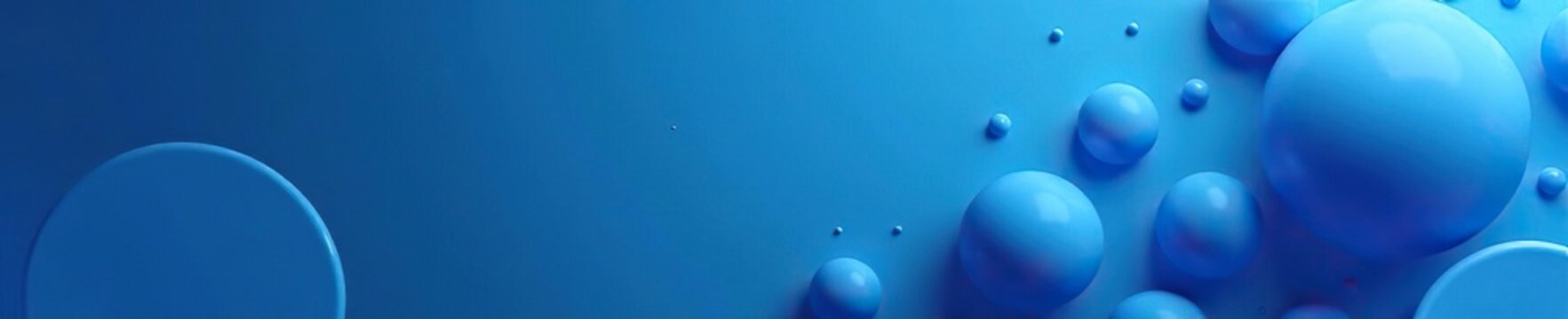 Abstract blue geometric background with circles and spheres, minimalist design, clean lines, soft colors,  spheres,  blue