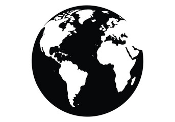 global map silhouette  isolated on white background
