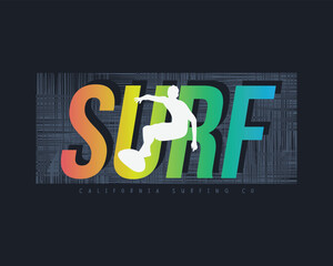 Surfing stylish t-shirt and apparel abstract design. Vector print, typography, poster