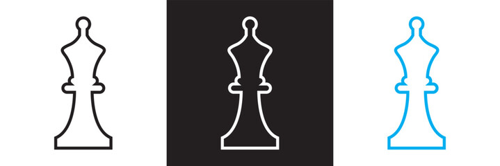 Chess icon.   Design for websites, mobile interfaces, presentations, and visual branding. Vector illustration. isolated on white and black background. EPS 10 