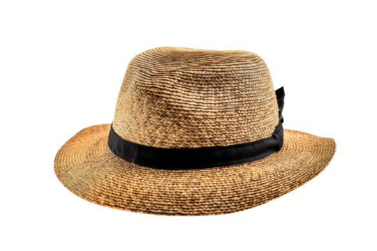 Realistic Boater Hat Image Isolated On Transparent Background