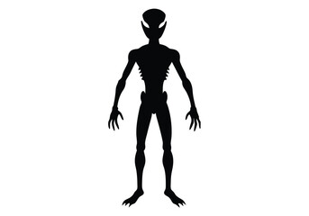 skeleton alien silhouette
isolated on white background