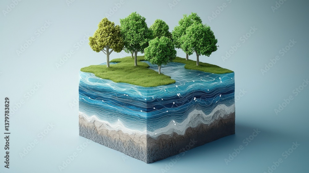 Poster interactive infographic visualizing global climate dynamics and models
