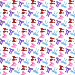 Seamless Ribbon Pattern On white background 