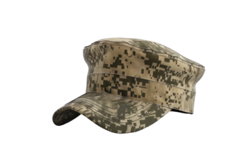 Military Cap in Realistic Perspective Isolated On Transparent Background