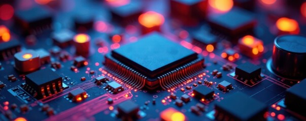 Close-up of electronic circuitry , technology, electronics