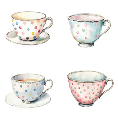 Lamas personalizadas con tu foto Watercolor Polka Dot Teacup