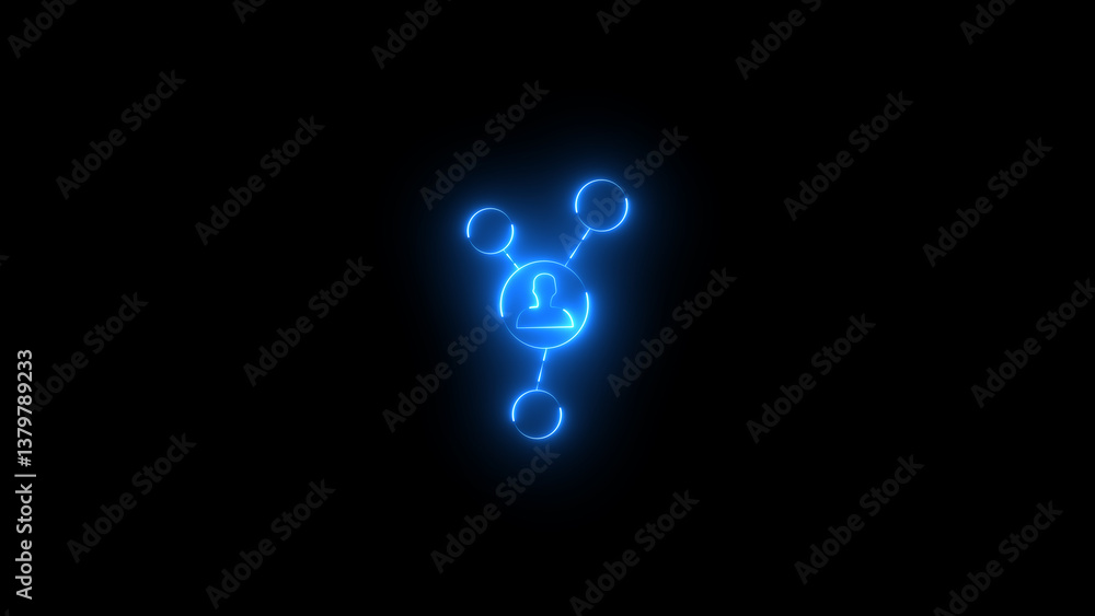 Poster connection icon. hub network connection isolated on black background. network line icon.
