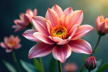 Abstract late-blooming flower, intricate details, faded petals, nature photography, fragile, design