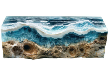 Obraz premium Stunning Ocean Waves Resin Piece Isolated On Transparent Background
