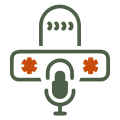 Voice Scan Verification Icon with Glasses in Minimalist Style  