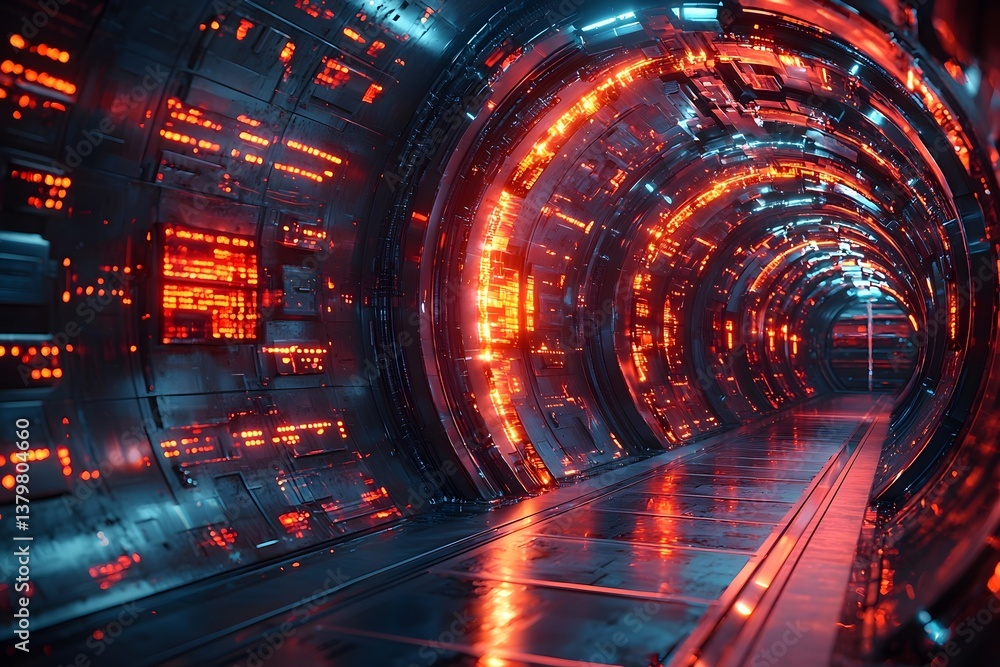 Poster futuristic ai powered finance hub with holographic data visualizations