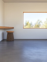 Modern interior design featuring minimalist furniture and natural light in a spacious room