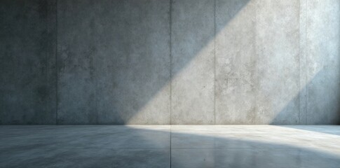 Smooth gray concrete surface reflecting dim light, dim, smooth, gray