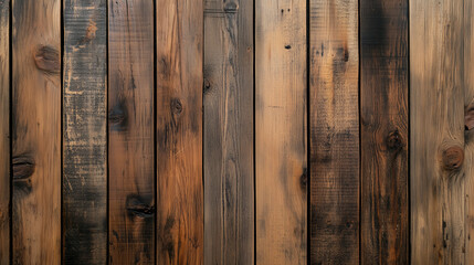 Obraz premium A rustic wooden plank background in warm brown hues