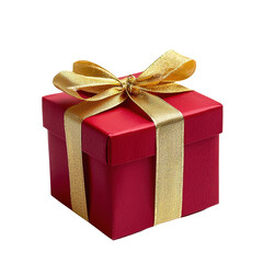 Red Gift Box with Golden Ribbon for Celebrations and Holidays
