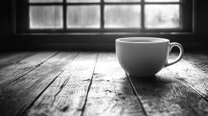 Still life coffee cup by window