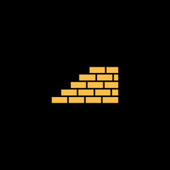 brick design logo with gold color on black background
