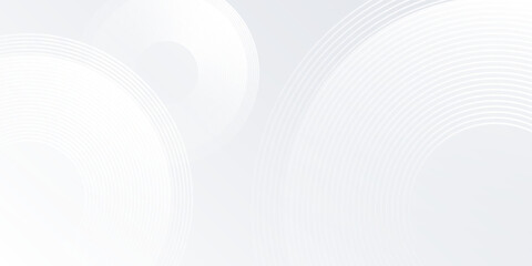 Abstract white background with white circle lines digital future background modern simple design