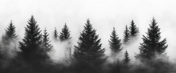 Misty Forest Silhouettes
