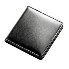 Black Leather Wallet on White Background for Fashion Accessories
