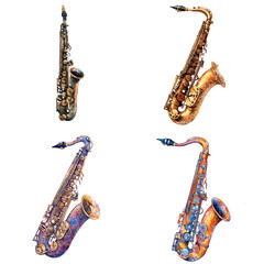 Naklejka premium Watercolor Jazz Saxophone Illustration
