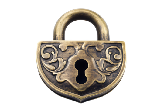 Ornate Antique Brass Padlock
