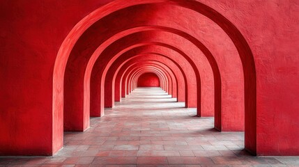 Fototapeta premium Red arched passageway
