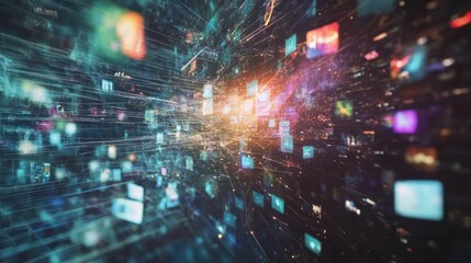 Obraz premium Abstract digital data stream