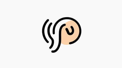 Minimalist Hearing Icon - Stylish Thin Line Illustration Representing Hearing Concept - Modern Vector for Healthcare, Audiology, and Communication Design
