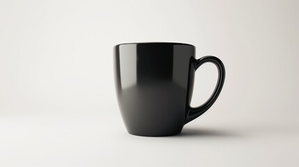 A stylish coffee mug mockup with a smooth surface, isolated on a white background.