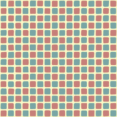 blue and maroon hand drawn squares. beige repetitive background. vector seamless pattern. geometric fabric swatch. chessboard wrapping paper. decorative art. design template for textile, home decor