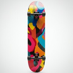Vibrant Colorful Skateboard with Abstract Design