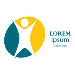 Abstract Human Figure Logo Design