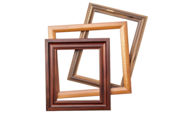 Modern Wood Frame Styles Isolated On Transparent Background