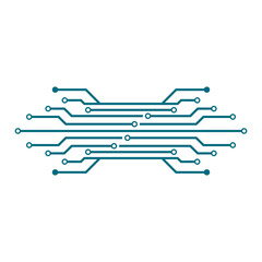 modern technology digital circuit logo design