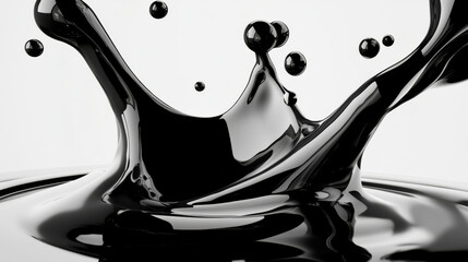 Obraz premium dynamic splash of black liquid creates artistic effect