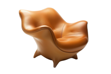 Artistic Sculptural Armchair Isolated On Transparent Background