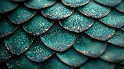 Teal scales, close-up texture