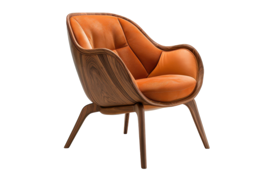 Abstract Form Armchair Isolated On Transparent Background